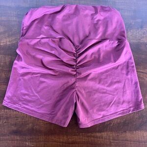 SHEIN Ruched Magenta Bike Shorts